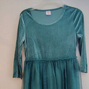 New Wonder Nation Velour and Tulle dress in green(Large plus 10-12 size)